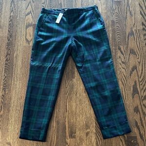 J. Crew Women’s  Tartan Plaid Pants - Navy and Green